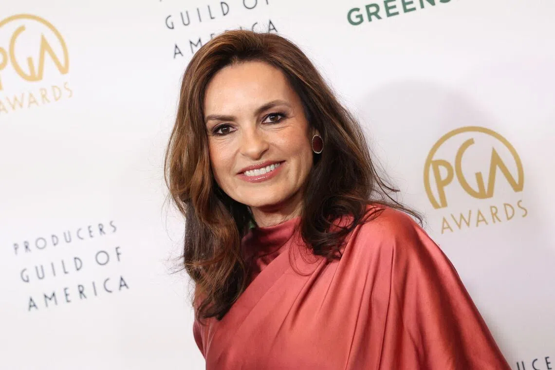 US actress/director Mariska Hargitay arrives at the 37th Annual Producers Guild Awards at Fairmont Century Plaza in Los Angeles on February 28, 2026. (Photo by Michael Tran / AFP)