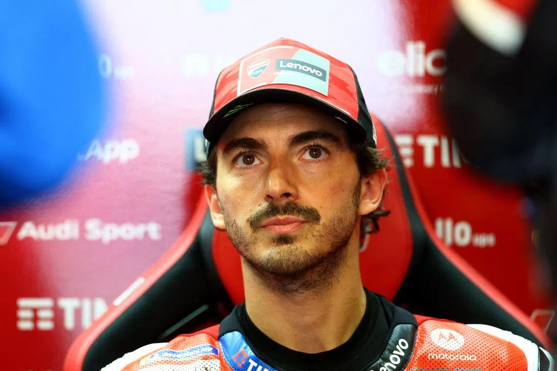 MotoGP - German Grand Prix - Sachsenring, Hohenstein-Ernstthal, Germany - July 12, 2025 Ducati Lenovo Team's Francesco Bagnaia during practice REUTERS/Lisi Niesner