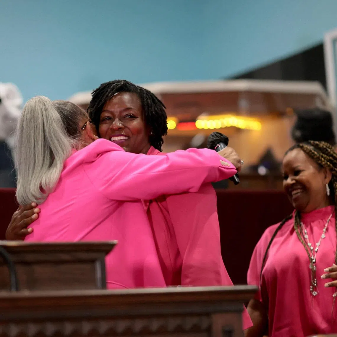 State lawmaker Angie Nixon (pictured) defeated heavily favoured former national security official Alexander Vindman for the nomination to challenge for the Republican-held seat in November.