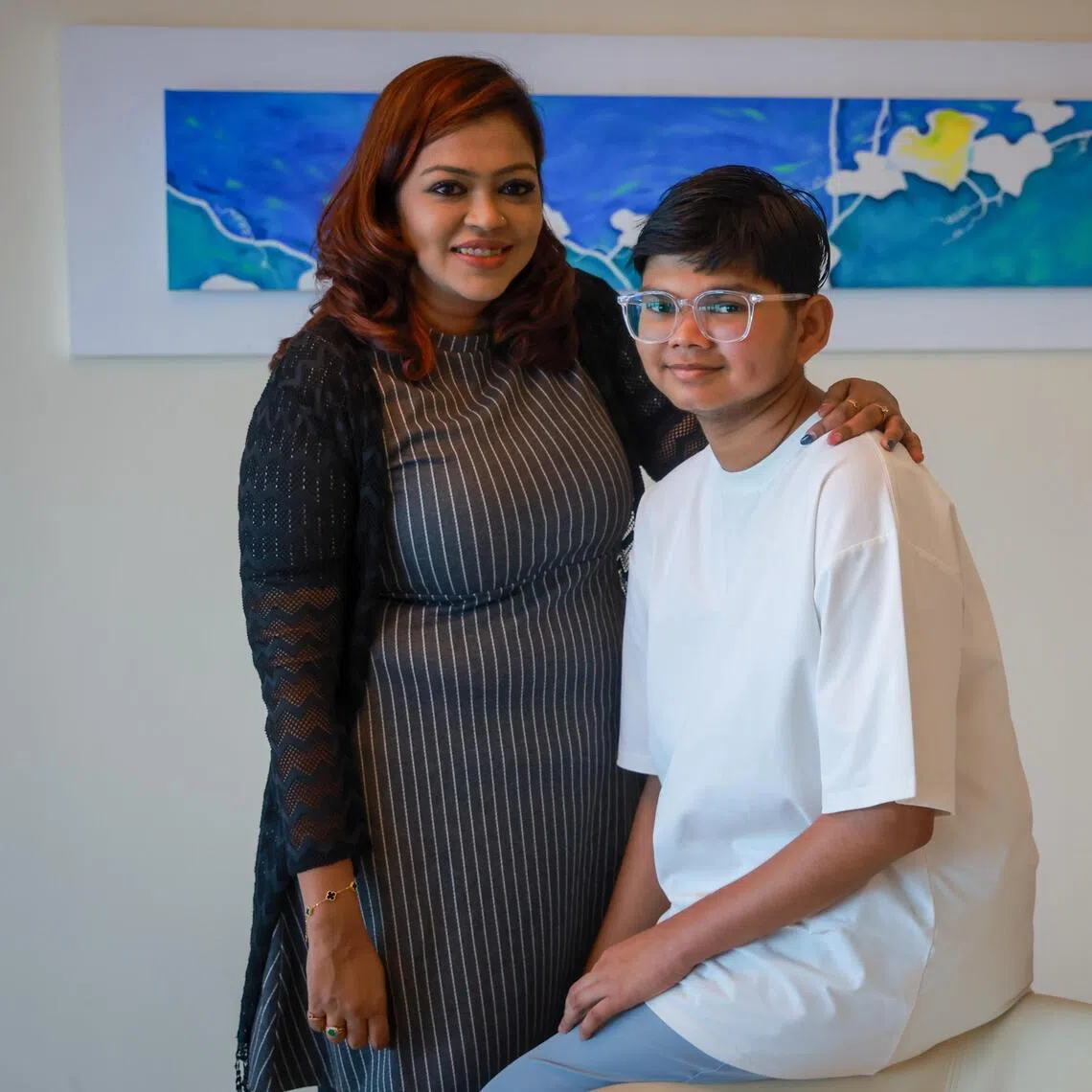 Anisah Begum (left) and her son Muhammad Anas, who was diagnosed with Crohn’s disease, a form of inflammatory bowel disease, when he was eight.