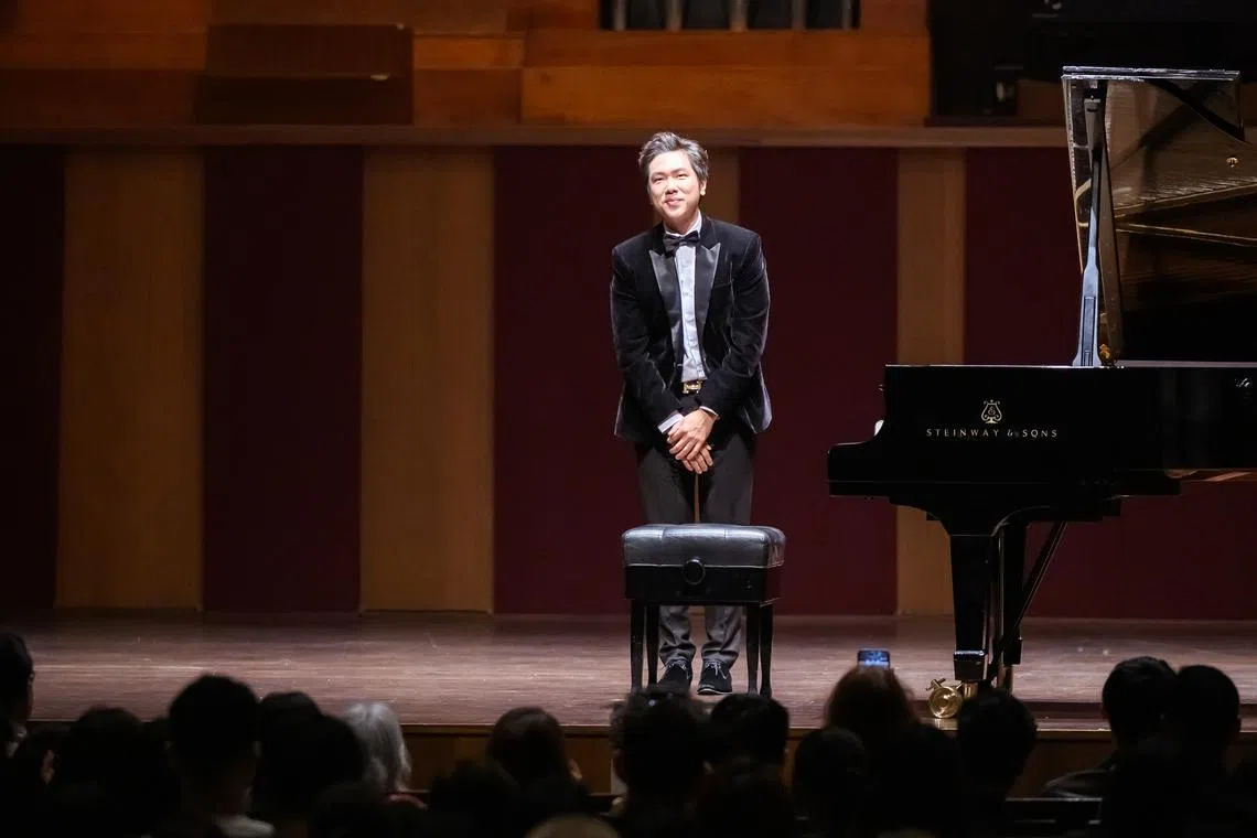 Singapore-born France-based pianist Congyu Wang gave a recital at the Victoria Concert Hall on Feb 27. 