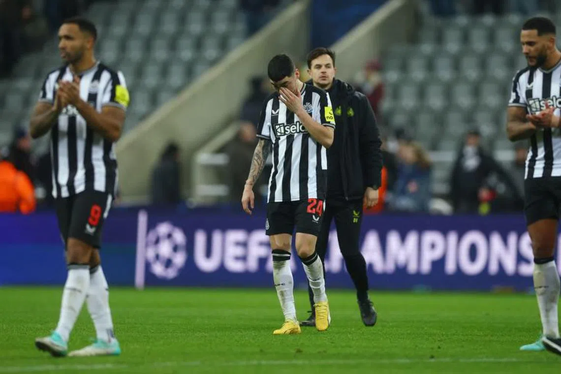 Soccer Football - Champions League - Group F - Newcastle United v AC Milan - St James' Park, Newcastle, Britain - December 13, 2023 Newcastle United's Miguel Almiron looks dejected after the match Action Images via Reuters/Lee Smith/File Photo