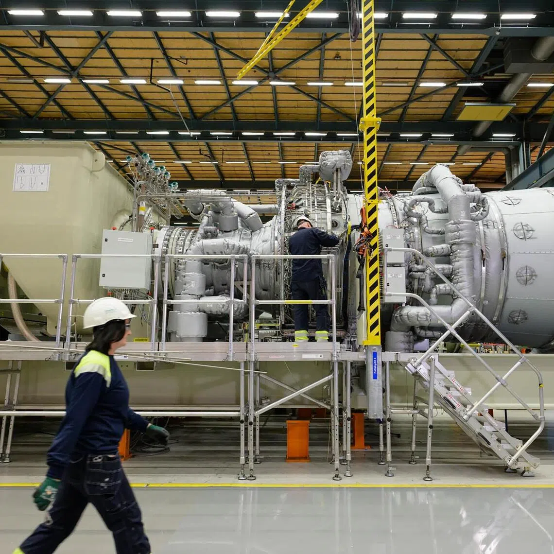 A new generation of gas turbines can generate electricity by using a blend of up to 75 per cent hydrogen and natural gas.. PHOTO: SIEMENS ENERGY