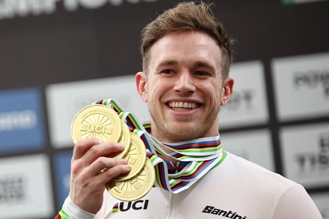 Harrie Lavreysen had already won the team sprint, the keirin and the 1km time trial in Santiago heading in to the final day of racing.