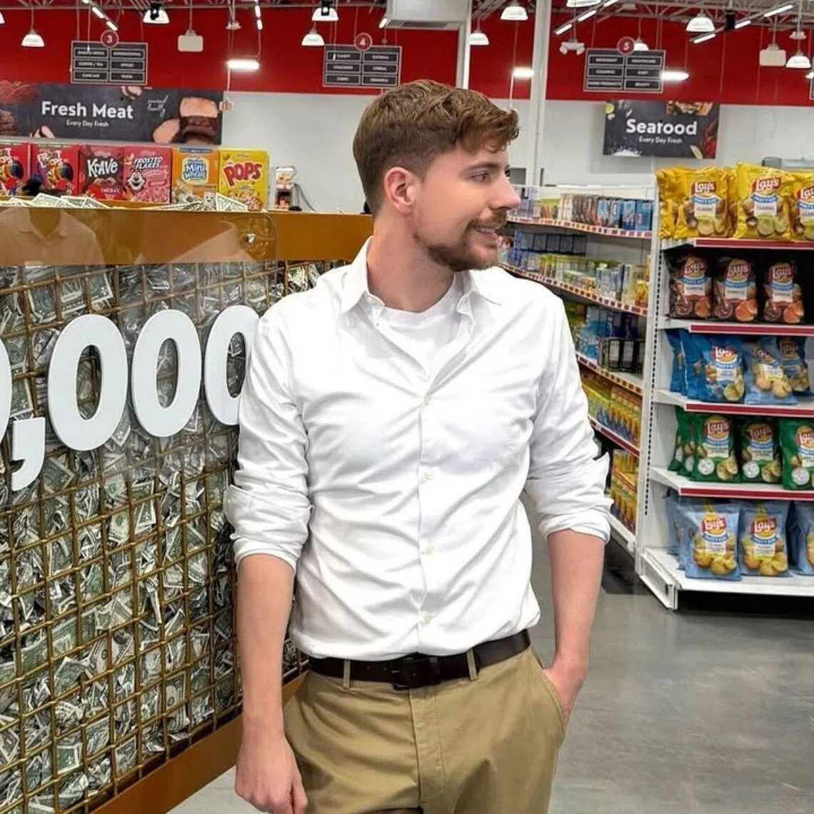 MrBeast, whose real name is Jimmy Donaldson, found fame for his brand of provocative philanthropy. For example, he paid a man US$10,000 (S$12,800) for every day he could stay in a grocery store.