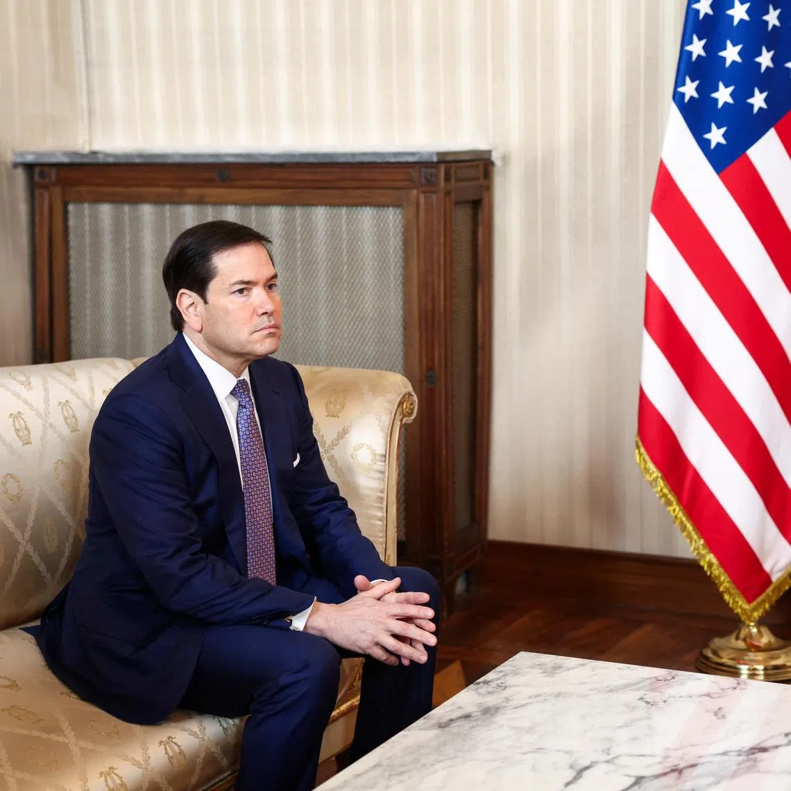 U.S. Secretary of State Marco Rubio attends U.S. Vice President JD Vance bilateral meeting with Italian Prime Minister Giorgia Meloni during Vance's visit to the Milano Cortina 2026 Winter Olympics in Milan, Italy, February 6, 2026. REUTERS/Kevin Lamarque/Pool
