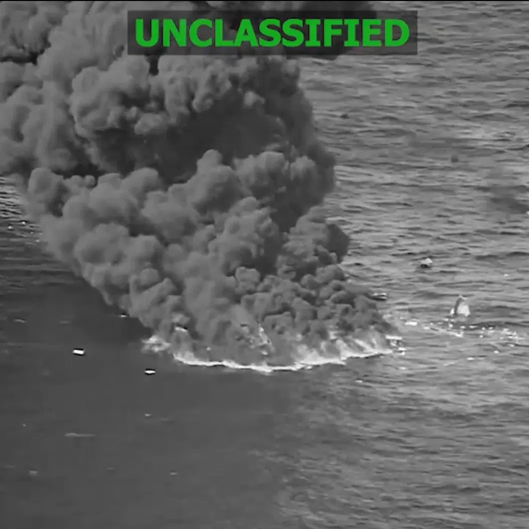 US Southern Command published a video on social media of a strike on a boat that it said belonged to Ecuadoran gang Los Choneros.