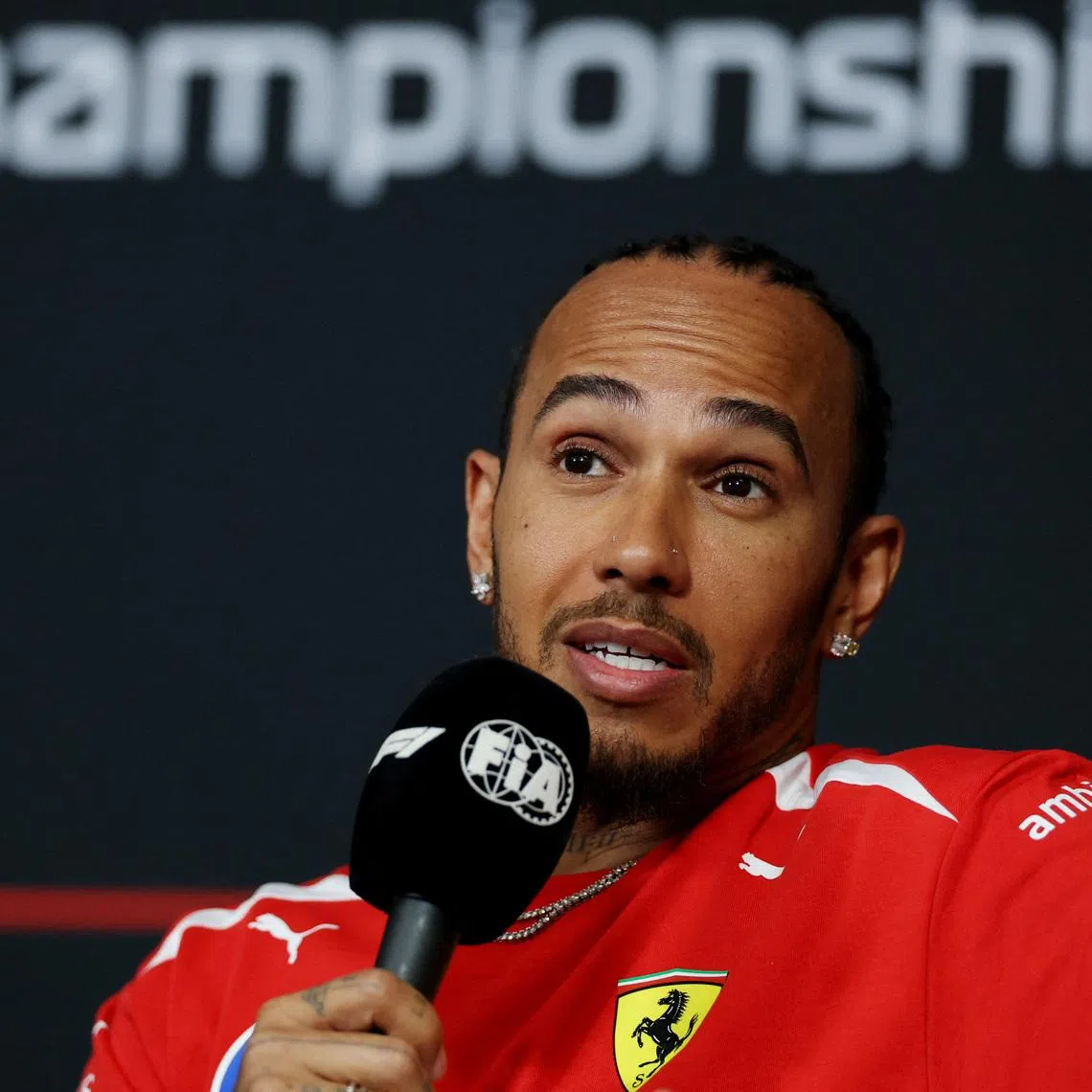 Formula One F1 - Australian Grand Prix - Albert Park Grand Prix Circuit, Melbourne, Australia - March 5, 2026 Ferrari's Lewis Hamilton during the press conference REUTERS/Hollie Adams