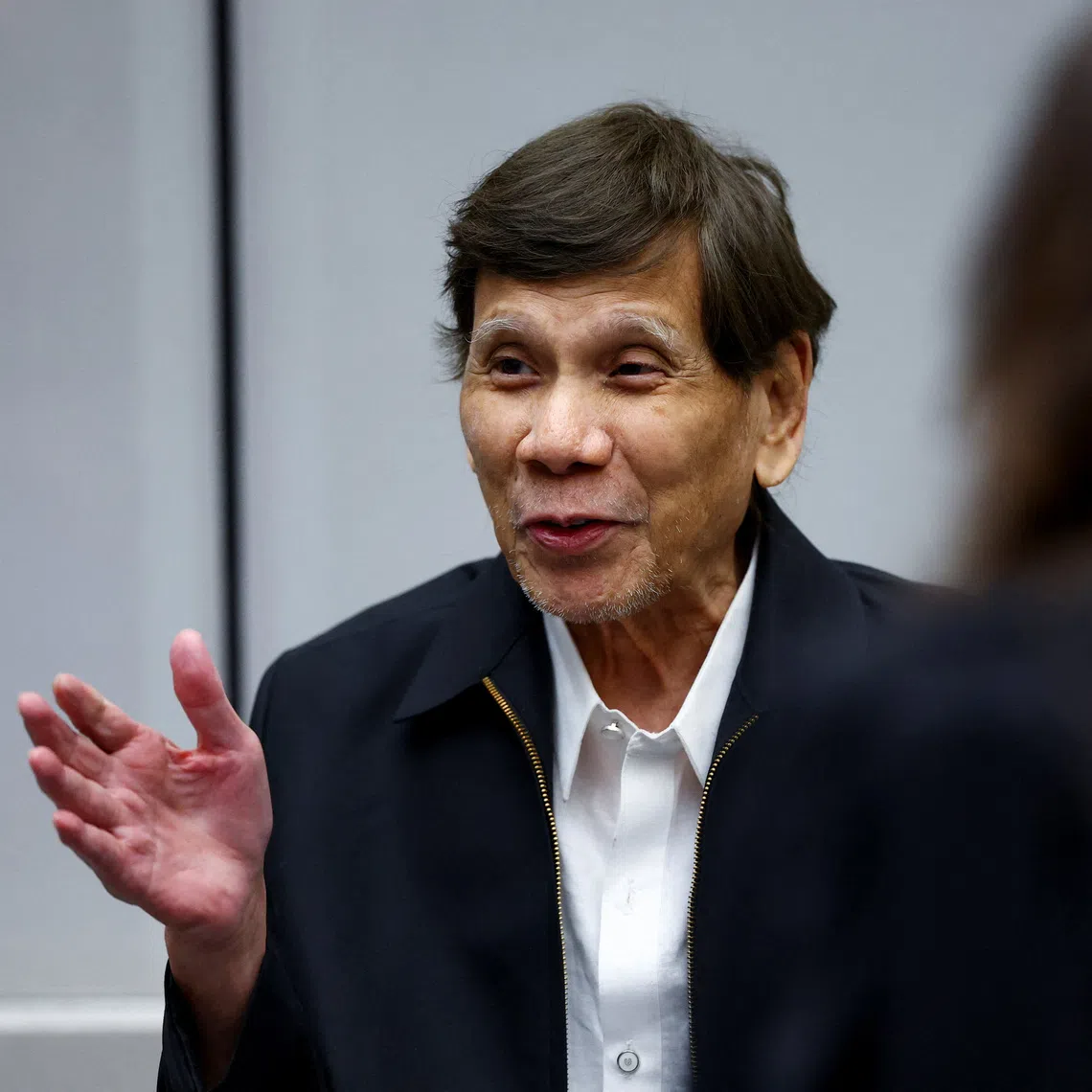 Former Philippines president Rodrigo Duterte appears before the International Criminal Court, in The Hague, Netherlands, on Sept 16.