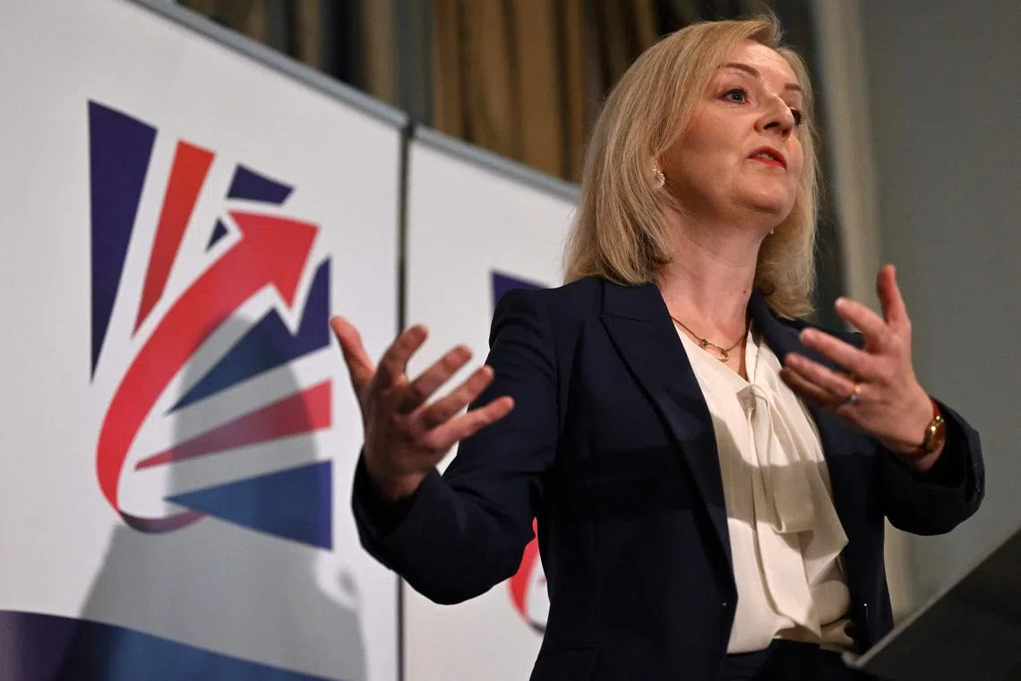Former British PM Liz Truss argued that Britain should cut taxes on corporations.