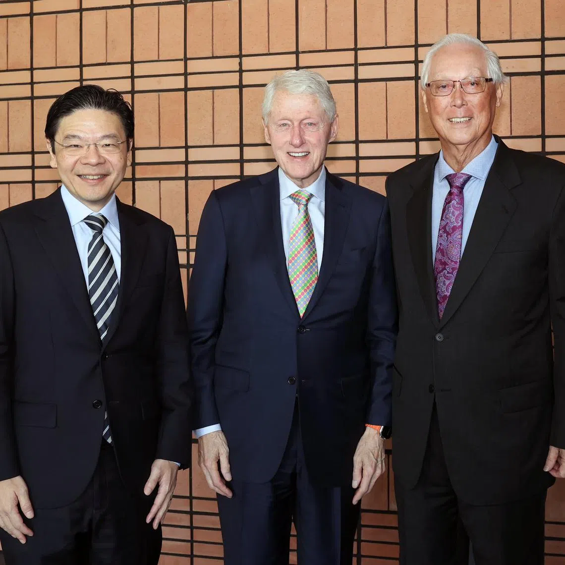 Emeritus Senior Minister Goh Chok Tong was also seen in photos with PM Wong and Mr Clinton.