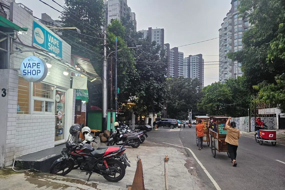 wyvape - Vape shops are rapidly increasing in number across Jakarta, with most of their customers coming from Generation Z, or those born between 1997 and 2012.

ST PHOTO: WAHYUDI SOERIAATMADJA