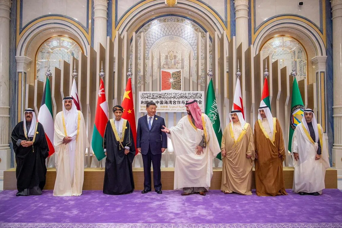 Chinese President Xi Jinping and Arab leaders pose for a group photo during the China-Arab summit in Riyadh, Saudi Arabia.