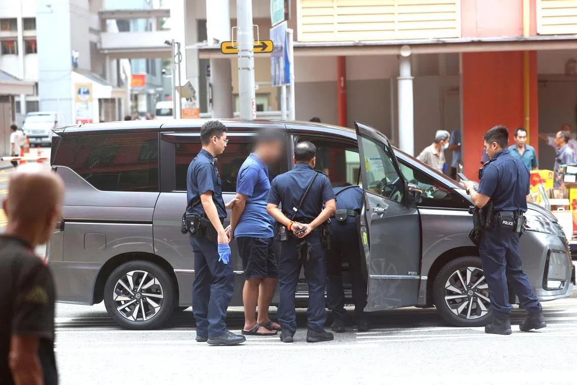 A 50-year-old man was arrested for criminal intimidation, possession of offensive weapons and possession of a scheduled weapon.