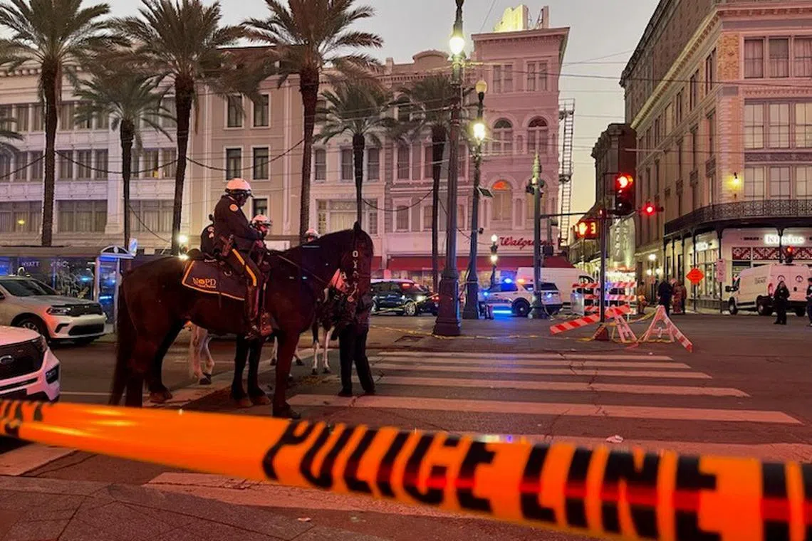 The incident happened on Bourbon Street in New Orleans’ French Quarter early on Jan 1.