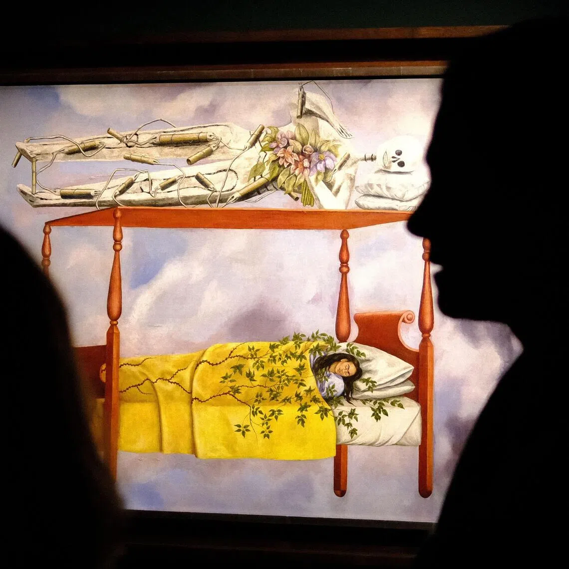 El Sueno by Frida Kahlo is pictured at Sotheby’s Marquee Sales Series in New York on Nov 8.