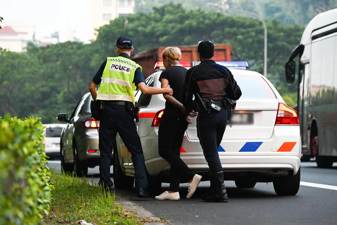 A rider was arrested by the traffic police for riding without a valid licence and valid insurance during a media tag along on October 6.