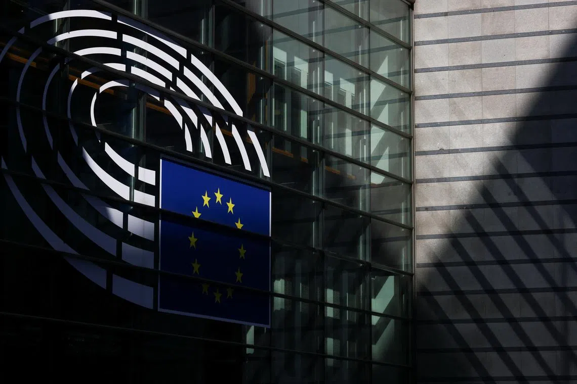 A general view of the building of EU parliament in Brussels, Belgium May 31, 2023. REUTERS/Yves Herman/File Photo