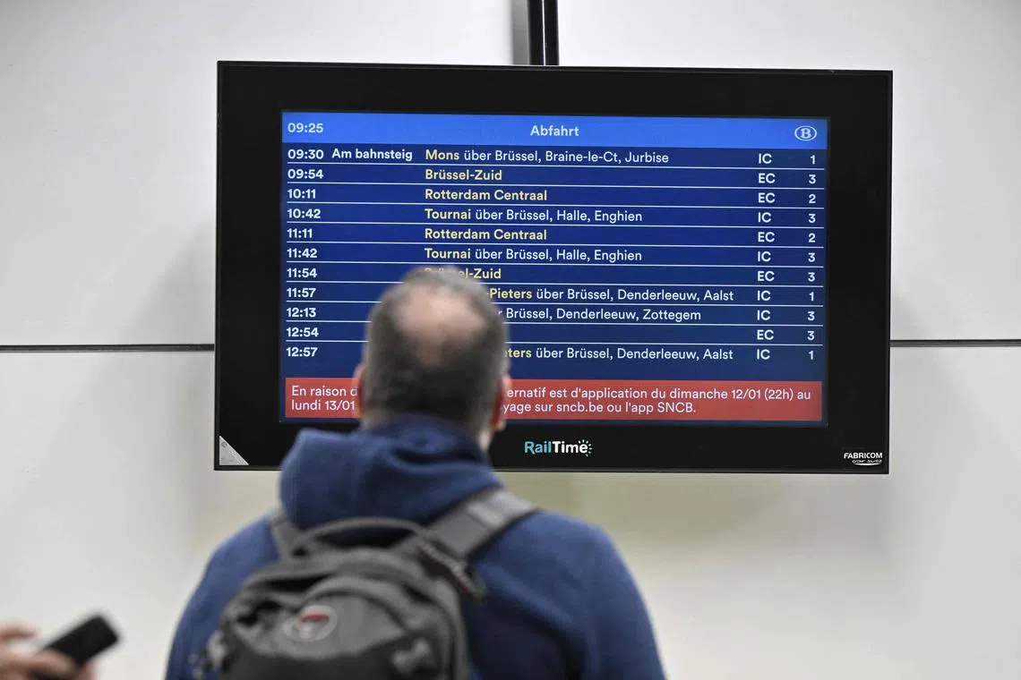 Almost half of all flights at Brussels airport were cancelled as luggage handlers, security and other ground staff went on strike.