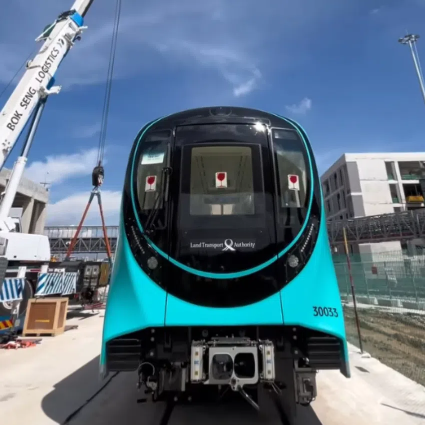 The sole train here will now be put through system integration tests at Tengah Depot to prepare it for service.