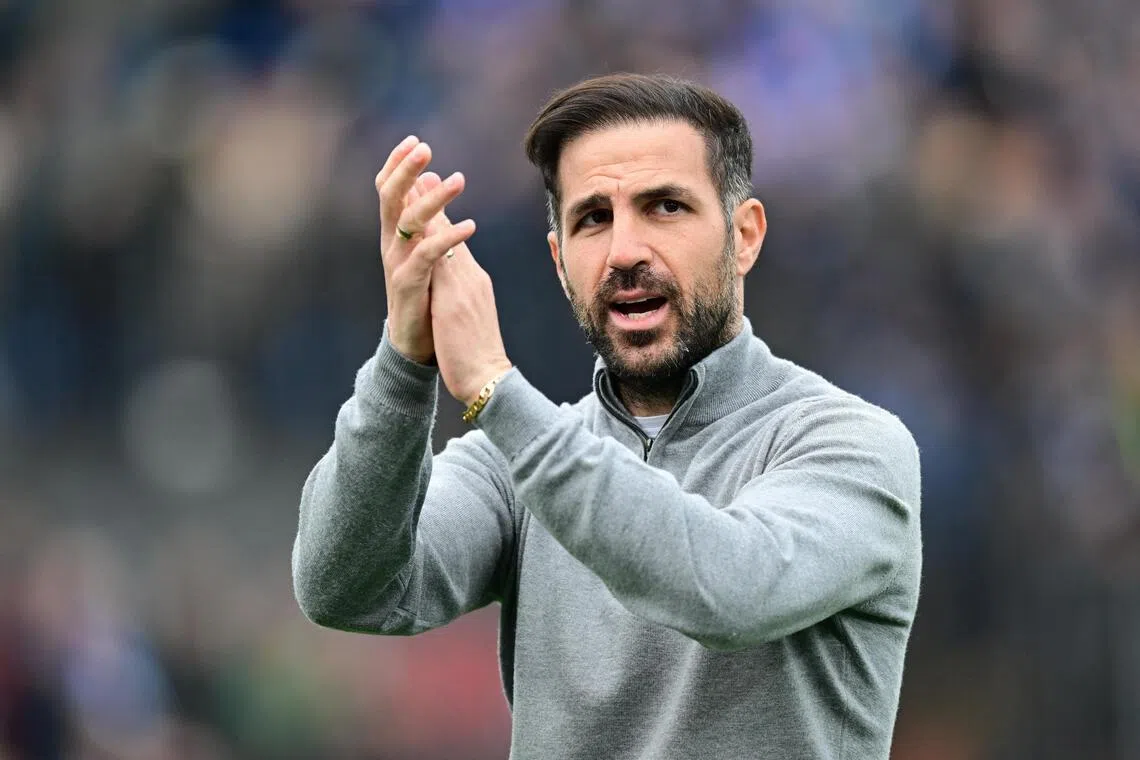 Soccer Football - Serie A - Como v Pisa SC - Stadio Giuseppe Sinigaglia, Como, Italy - March 22, 2026
Como coach Cesc Fabregas celebrates after the match REUTERS/Daniele Mascolo