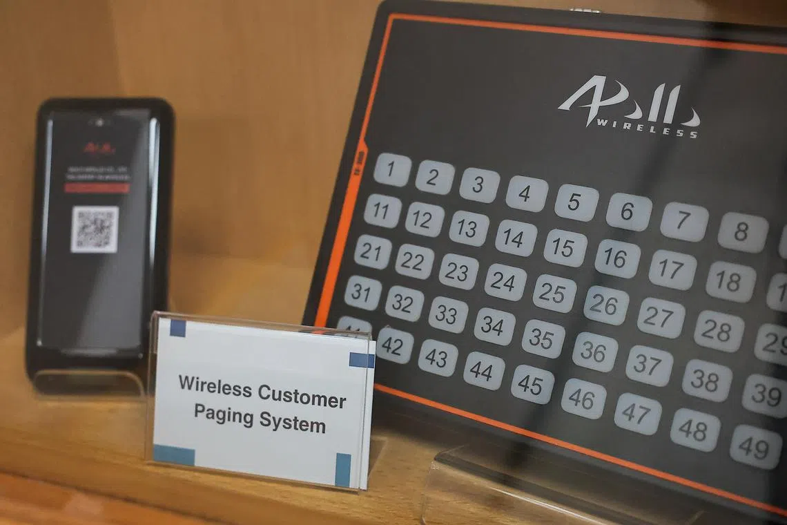 Pagers on display at the Gold Apollo office in New Taipei City, Taiwan, September 18, 2024. REUTERS/Ann Wang