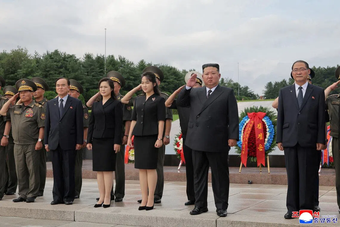North Korea's Kim Jong Un marks war anniversary with daughter by his side