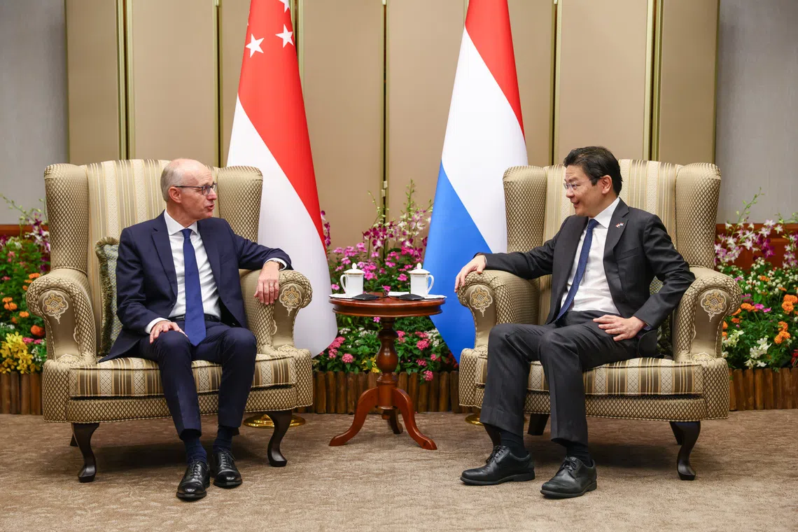 Prime Minister Lawrence Wong meeting his Luxembourg counterpart Luc Frieden at Parliament House on Sept 7.