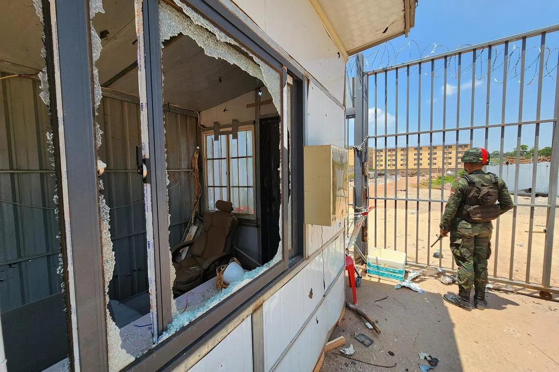 Abandoned desks, beds and chat guides: A look inside a Cambodia scam compound