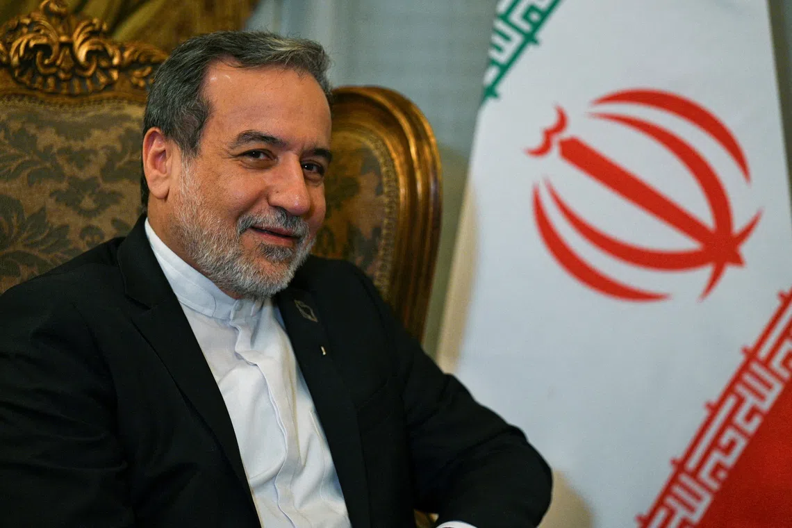 Iran's Foreign Minister Abbas Araghchi reacts during a meeting with Egyptian Foreign Minister Badr Abdelatty, (not seen) in Cairo, Egypt, September 9, 2025. REUTERS/Mohamed Abd El Ghany