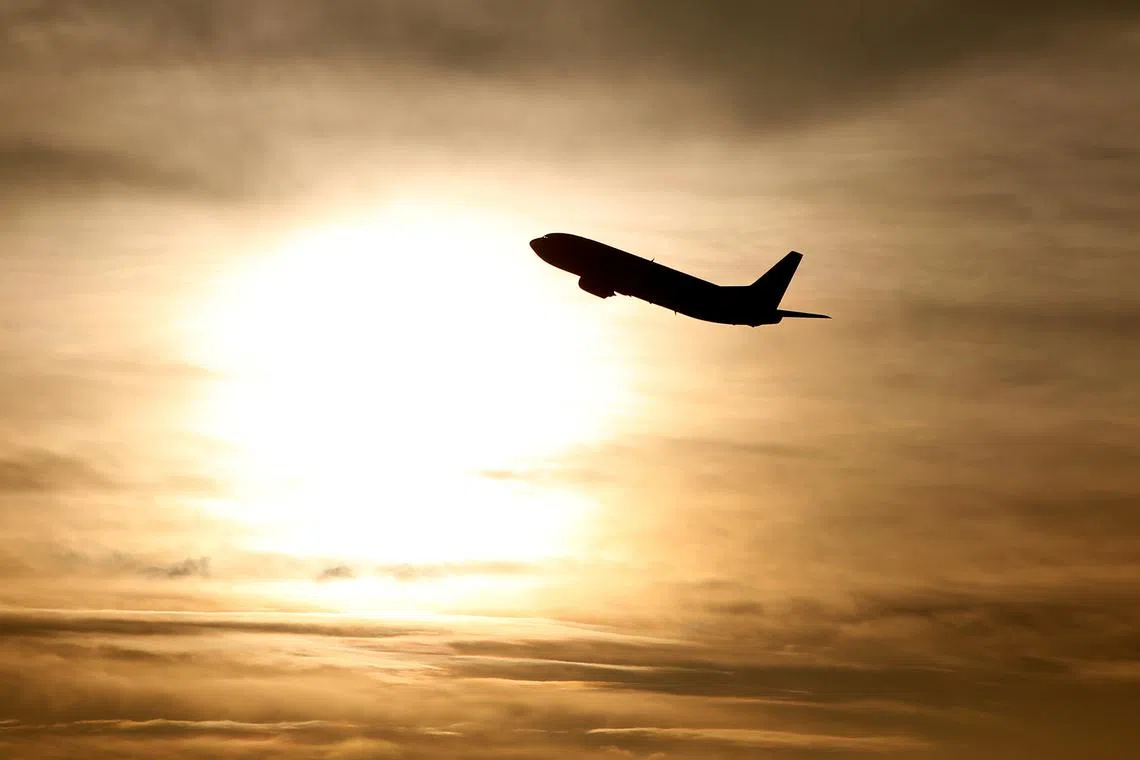 FILE PHOTO: A plane is seen during sunrise at the international airport in Munich, Germany, January 9, 2018.    REUTERS/Michaela Rehle/File Photo