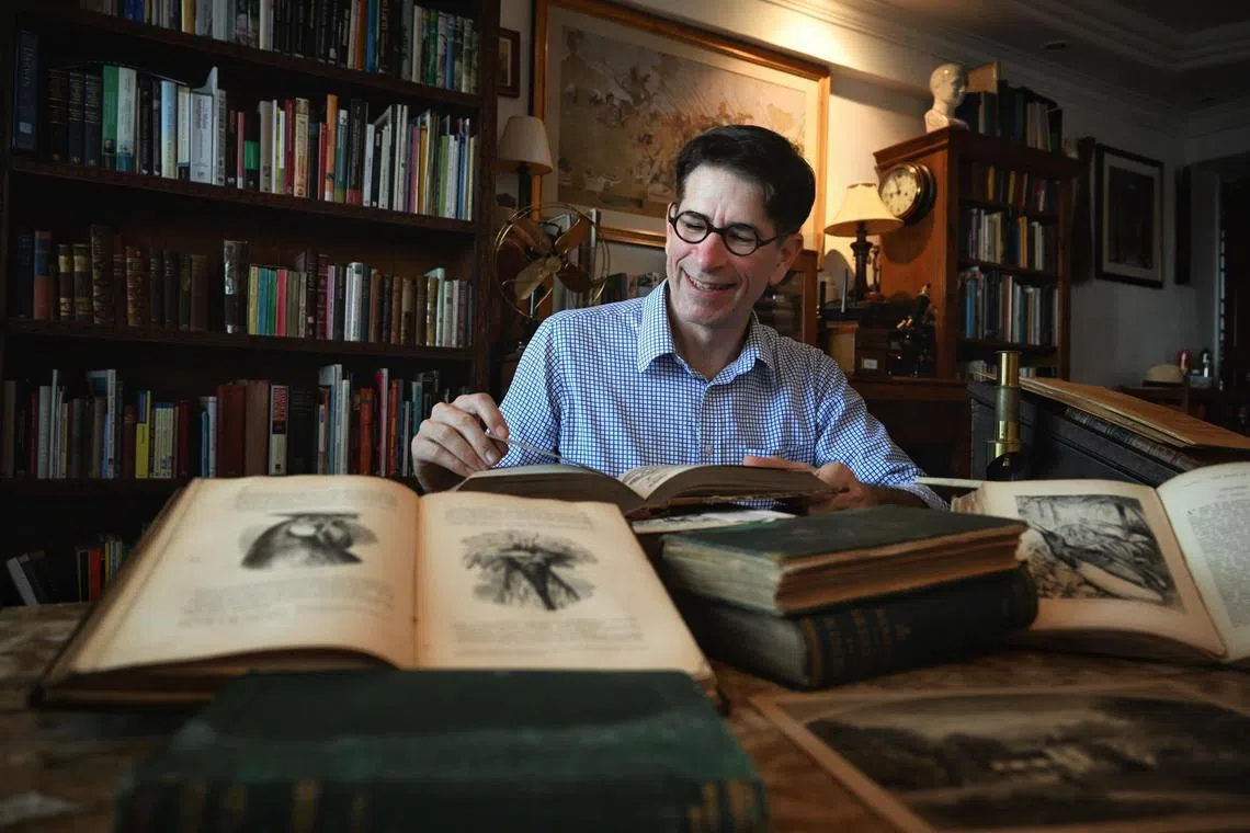 Historian of science John van Wyhe has copies of Darwin's books in his own home library.