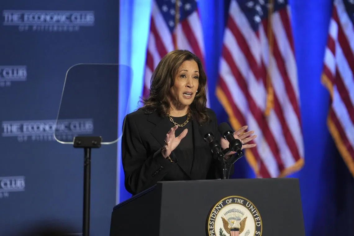 In a speech on the economy, Ms Harris warned that Trump’s plans to bring back huge tariffs on foreign imports would hurt middle-class Americans in their wallets.