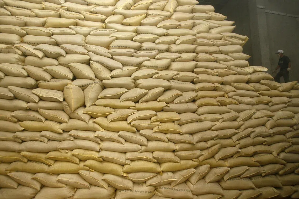 FILE PHOTO: A man works in a rice factory in Jiaosi in Ilan County, Taiwan REUTERS/Nicky Loh/ File Photo