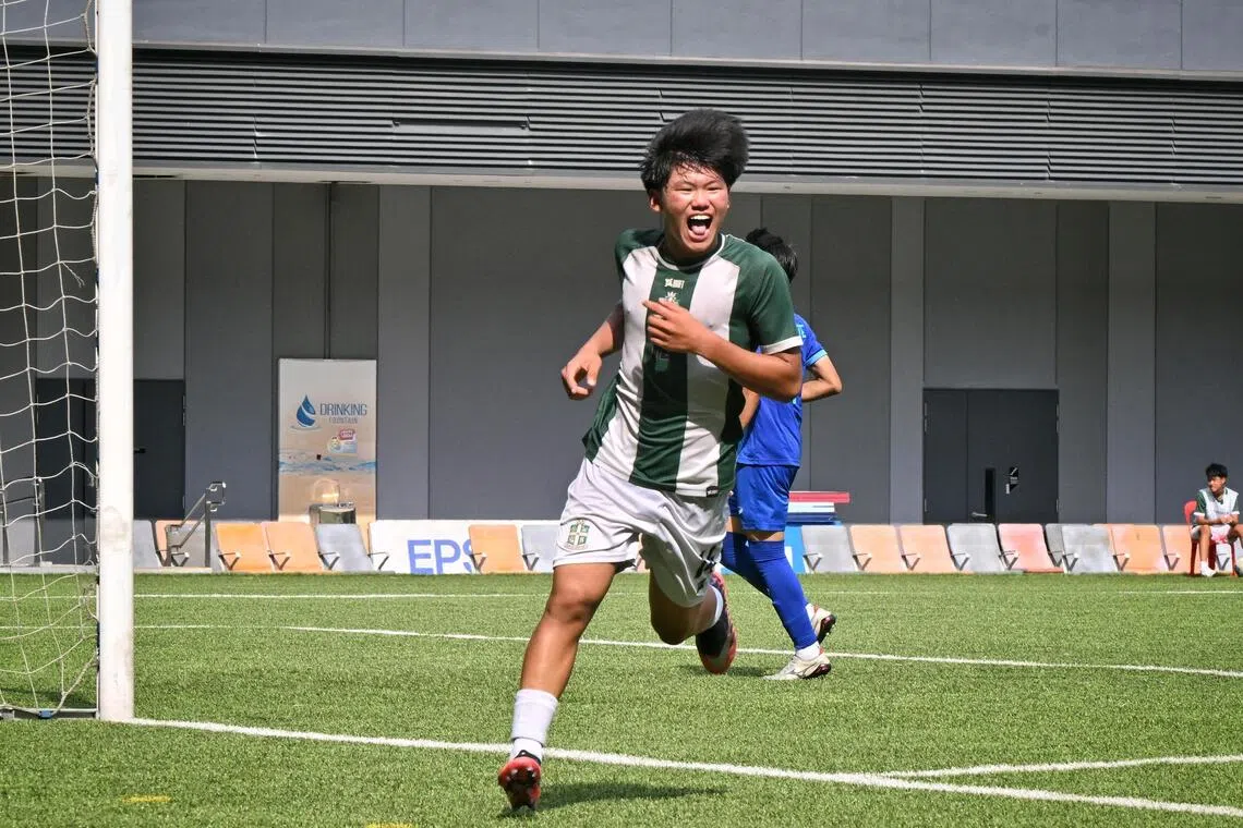 Gabriel Ng scored a brace in St Joseph’s Institution’s 3-0 win over St Gabriel’s Secondary in the boys’ C Division football final.