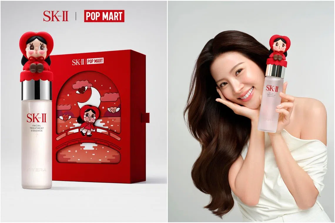 SK-II CRYBABY with Facial Treatment Essence, modelled by Thai star Baifern Pimchanok (right).