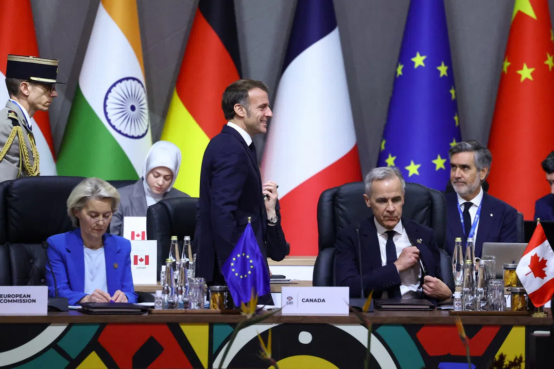 Canada's Carney and France's Macron discuss Ukraine, Gaza on G20 sidelines