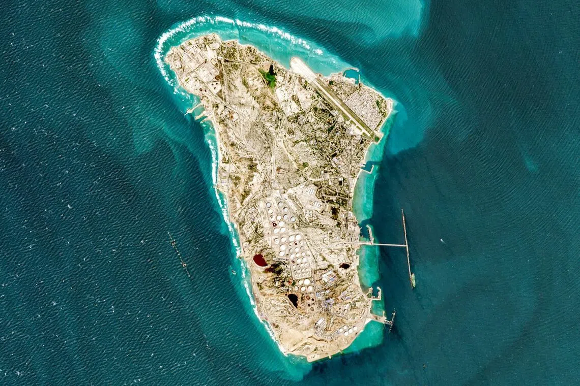 A view of Iran's Kharg Island, which hosts the country’s main crude export terminal and is responsible for the overwhelming majority of its oil shipments to the world, on March 2, 2026. 