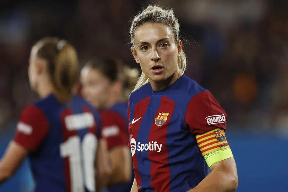 Soccer Football - Women's Champions League - Group A - FC Barcelona v Benfica - Estadi Johan Cruyff, Barcelona, Spain - November 14, 2023  FC Barcelona's Alexia Putellas celebrates scoring their first goal REUTERS/Albert Gea/File Photo