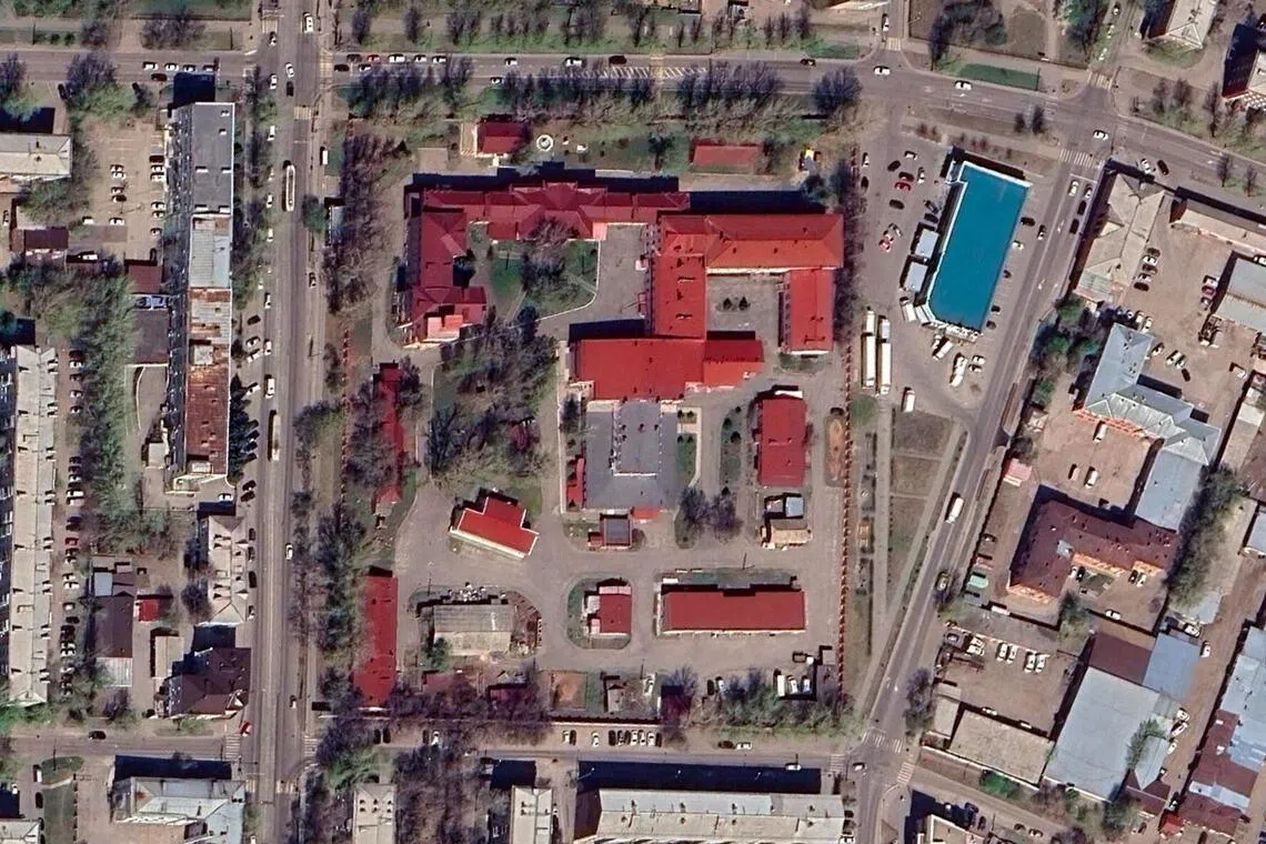 A satellite image of the Anti-Plague Institute of Siberia and the Far East in Irkutsk, Russia, on May 8, 2025.