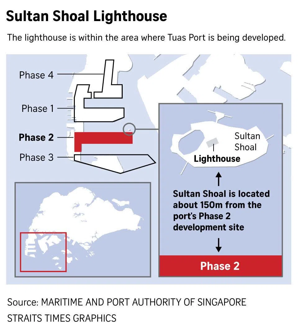 Sultan Shoal Lighthouse map.