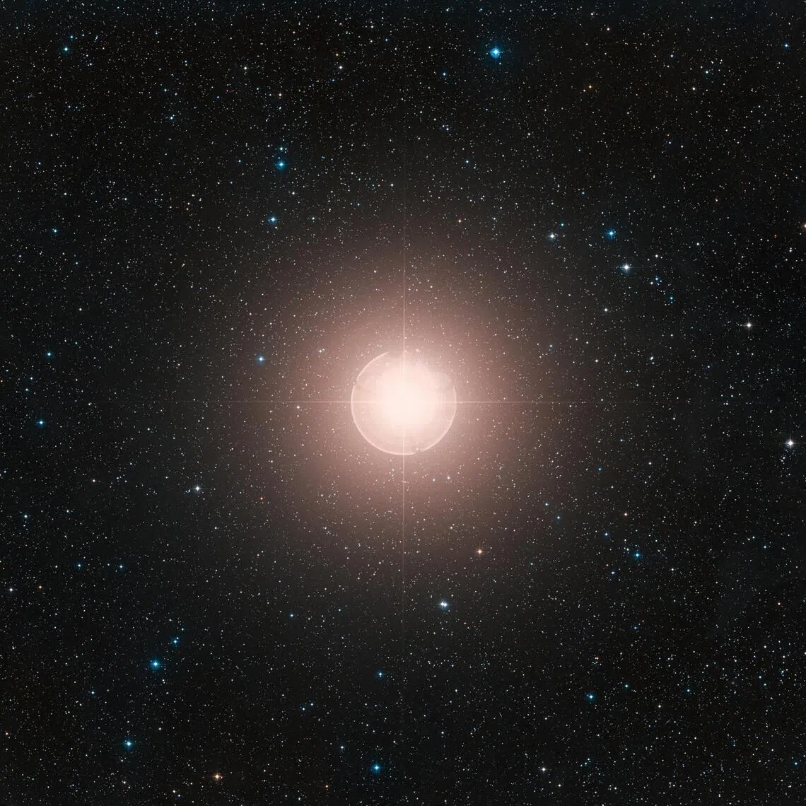A handout image of the star Betelgeuse, a colour composite made from exposures from the Digitized Sky Survey 2 (DSS2). The image was released on July 28, 2026.