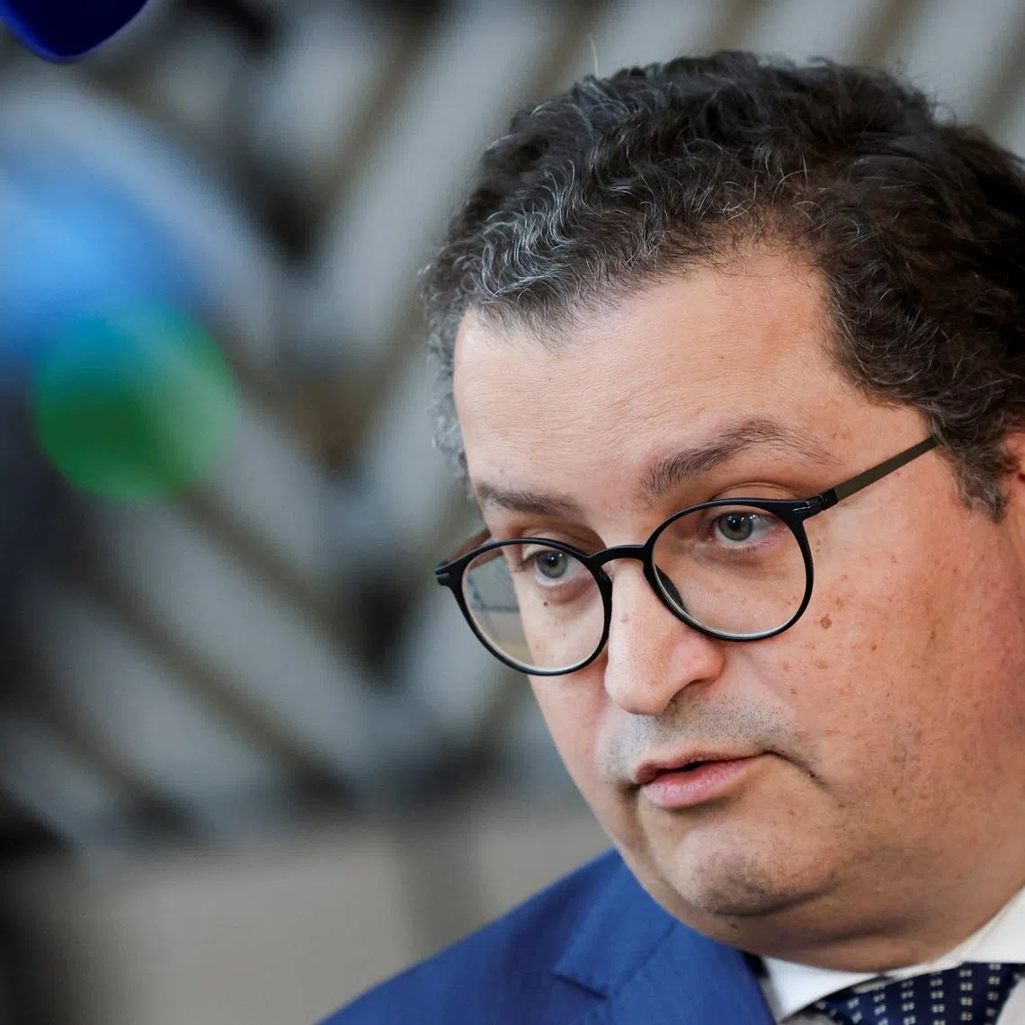 Portuguese Minister of State and of Finance Joaquim Miranda Sarmento takes part in the Eurozone finance ministers' meeting in Brussels, Belgium, November 12, 2025. REUTERS/Yves Herman