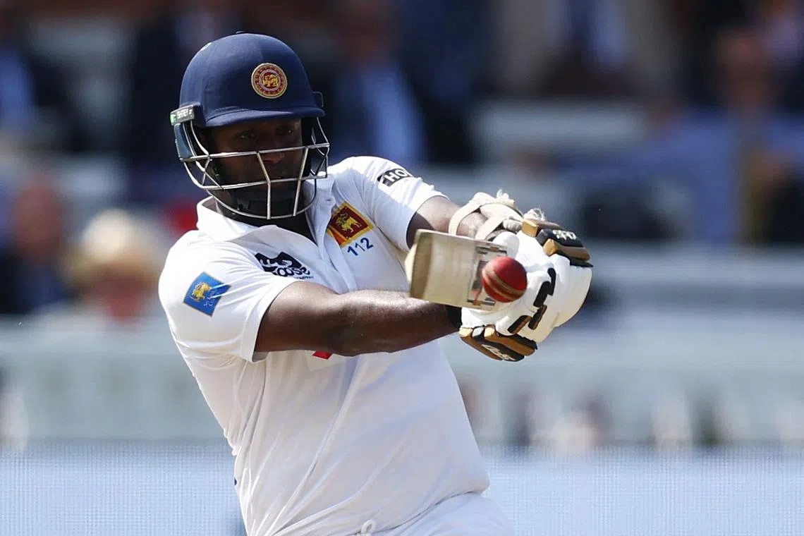 FILE PHOTO: Cricket - Second Test - England v Sri Lanka - Lord's Cricket Ground, London, Britain - September 1, 2024 Sri Lanka's Angelo Mathews in action Action Images via Reuters/Andrew Boyers/File Photo