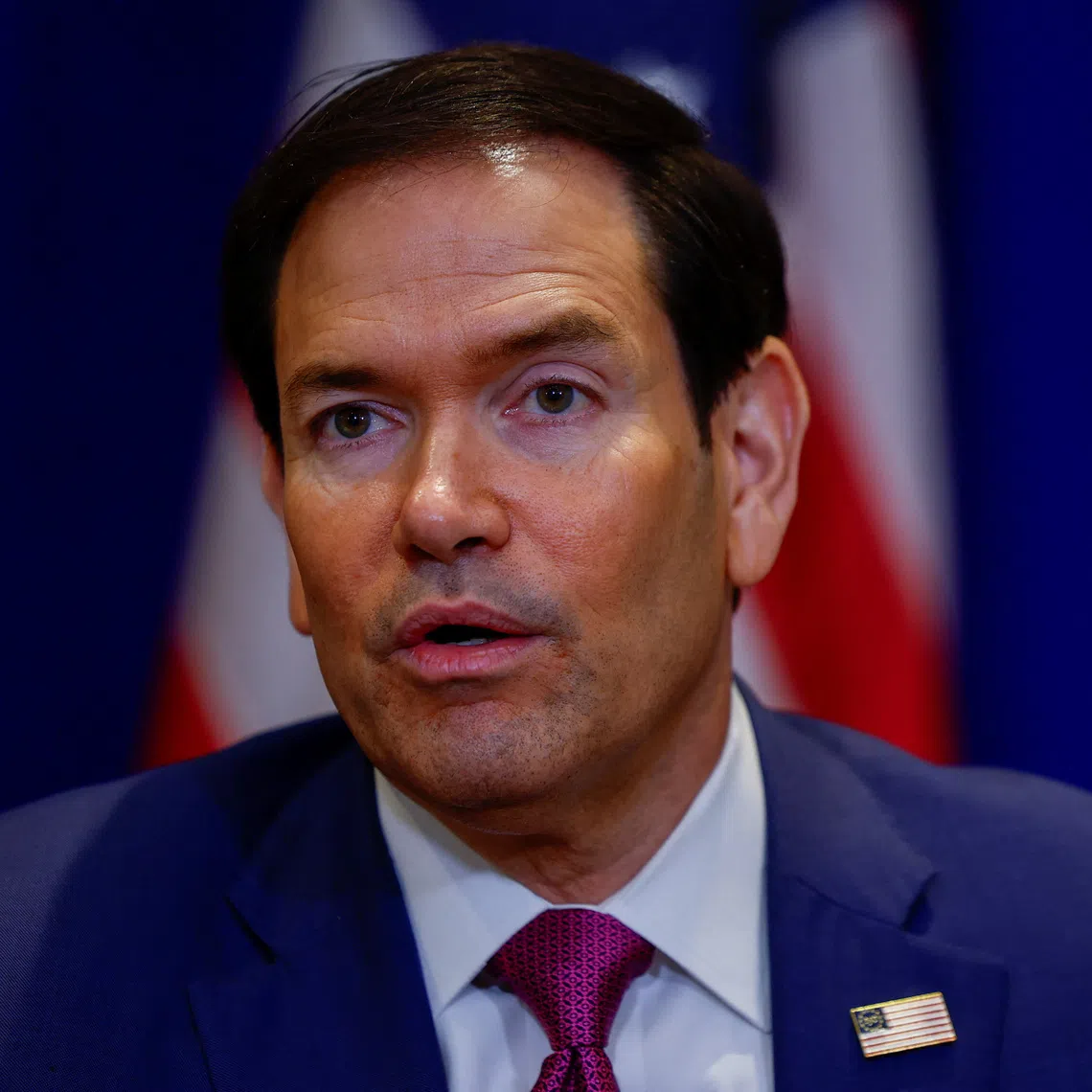 U.S. Secretary of State Marco Rubio speaks to members of the media during a signing ceremony on the sidelines of the 81st United Nations General Assembly in New York City, U.S., September 21, 2026. REUTERS/Jeenah Moon/Pool