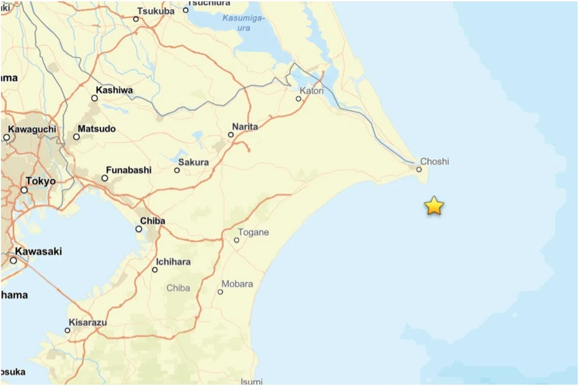 The 12.07am quake, which measured lower 5 on the Japanese seismic intensity scale, originated at a depth of about 52km and posed no threats of tsunami.
