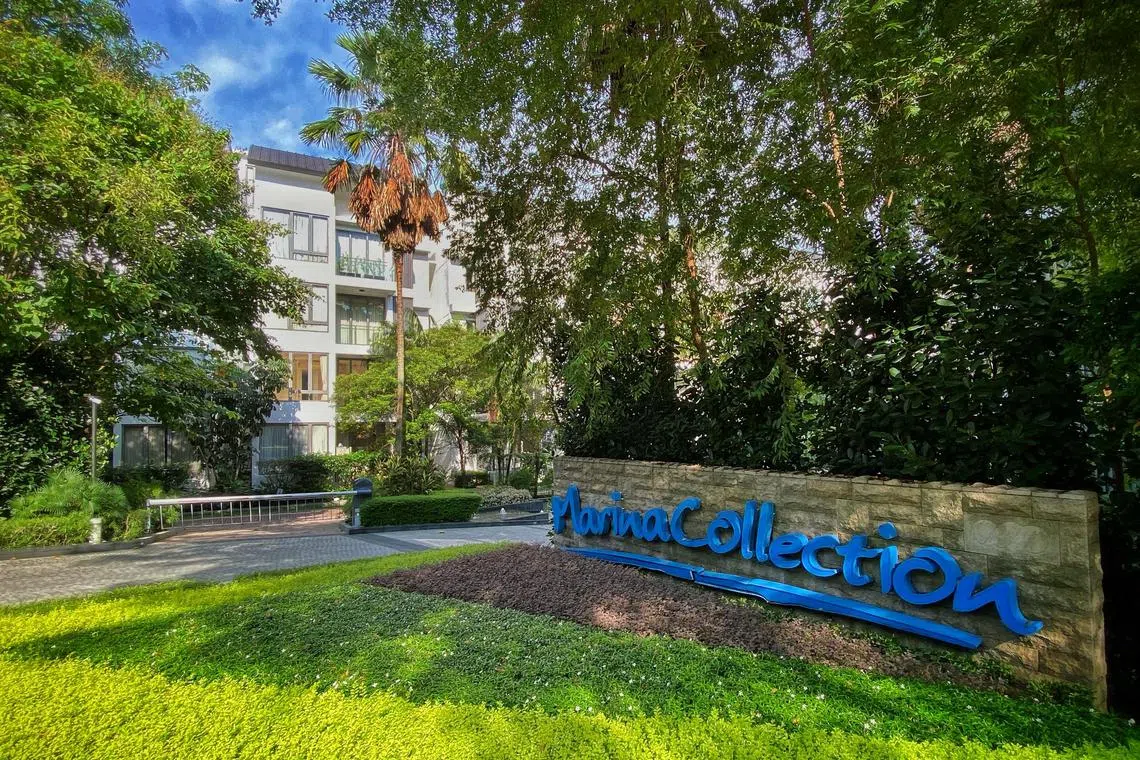 Facade of the Marina Collection condominium at Sentosa Cove taken on May 31, 2021. 