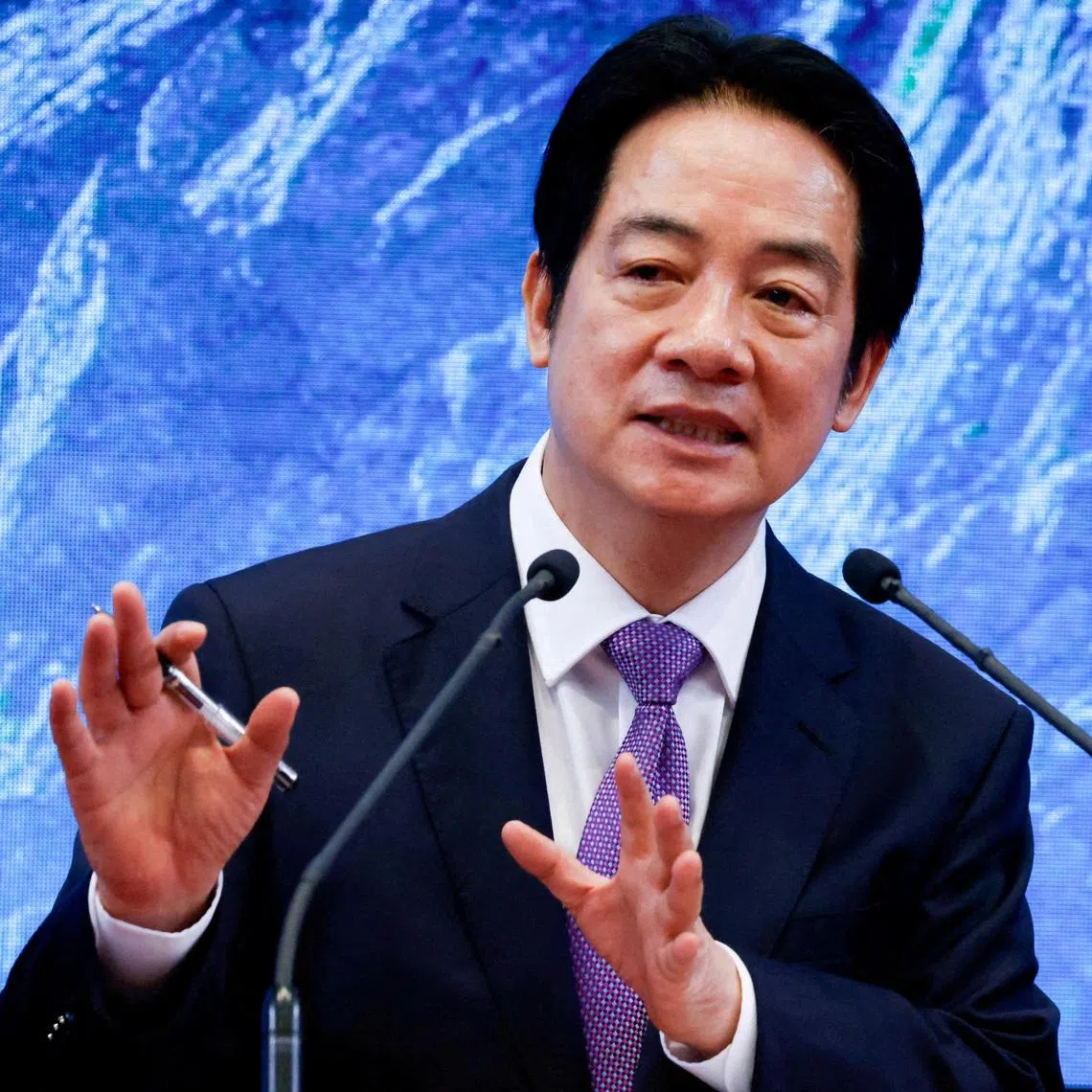 FILE PHOTO: Taiwan President Lai Ching-te speaks at a news conference on the second anniversary of his taking office, at the presidential building in Taipei, Taiwan May 20, 2026. REUTERS/Ann Wang//File Photo