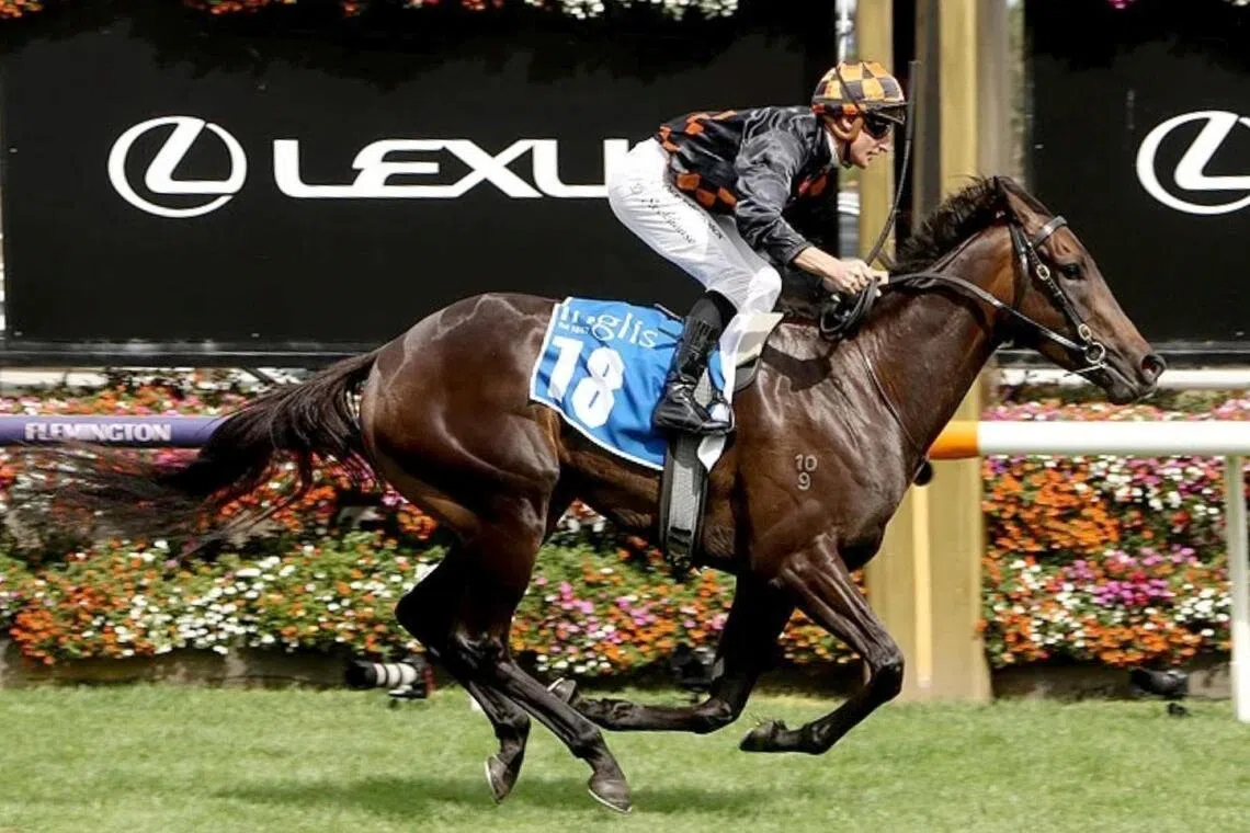 The Ciaron Maher-trained Benedetta (Daniel Stackhouse) taking out the Inglis Sprint (1,200m) at Flemington on March 4, 2023. She has not won since her last victory in the Group 1 GoodWood (1,200m) on May 11, 2024.
