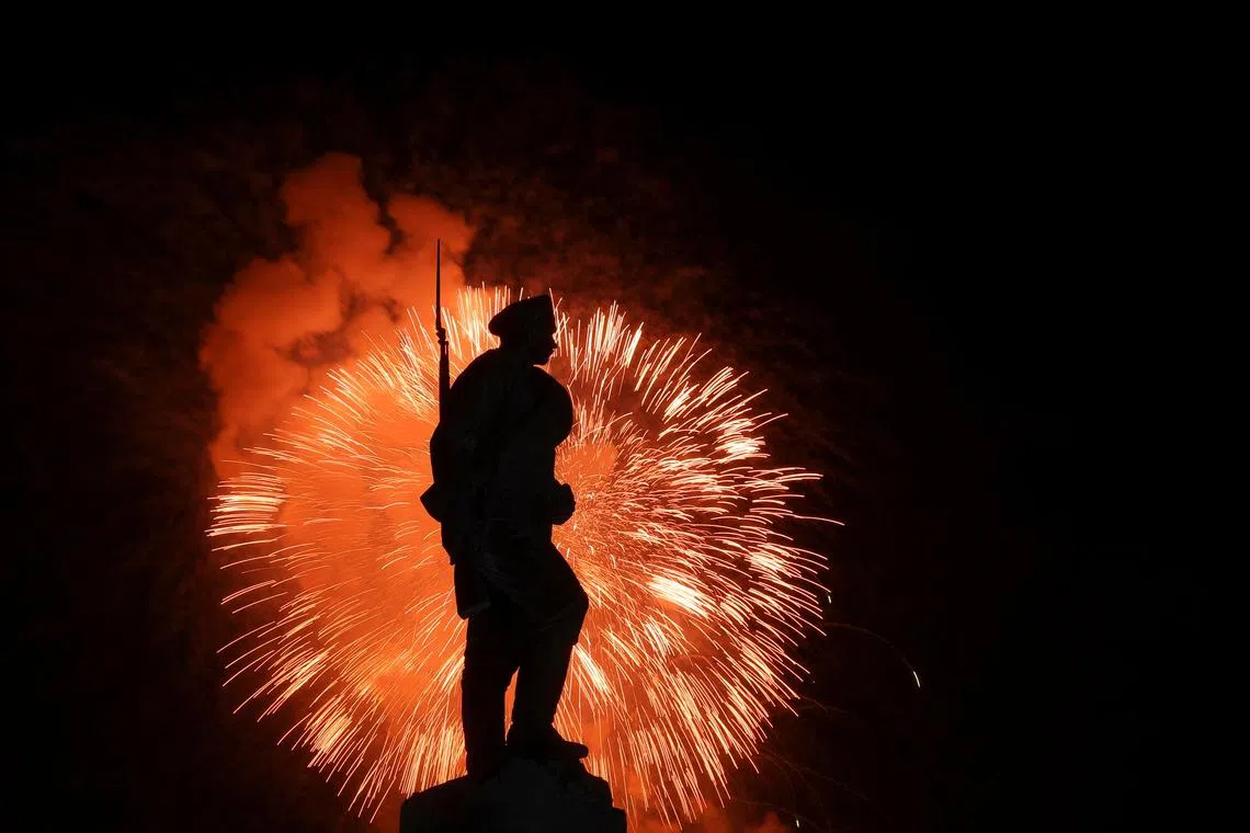 Parades were scaled back due to shortages of manpower and arms at the front and security concerns.